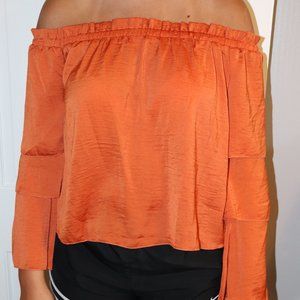 Unworn Satin Orange Top